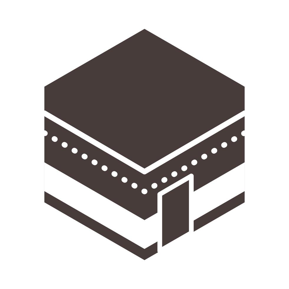 mecca pilgrimage ramadan arabic islamic celebration silhouette style icon vector