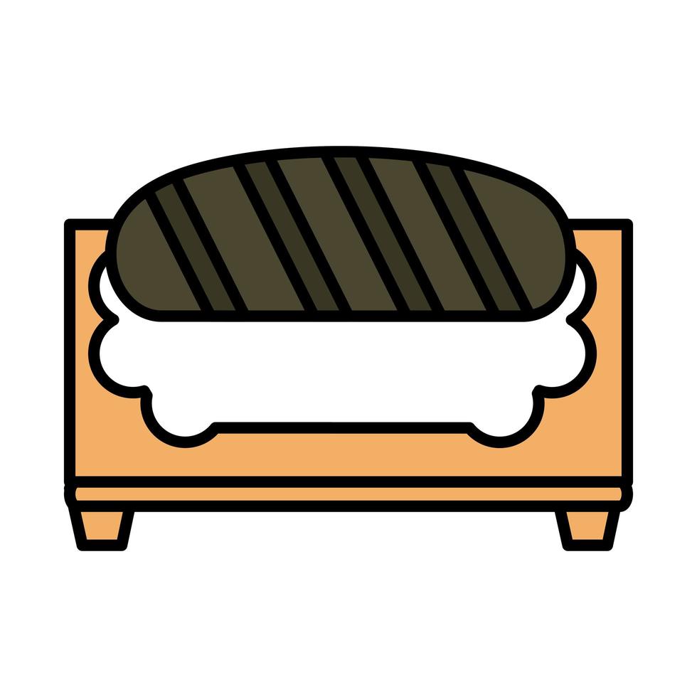 sushi oriental menu in cutting board line and fill style icon vector