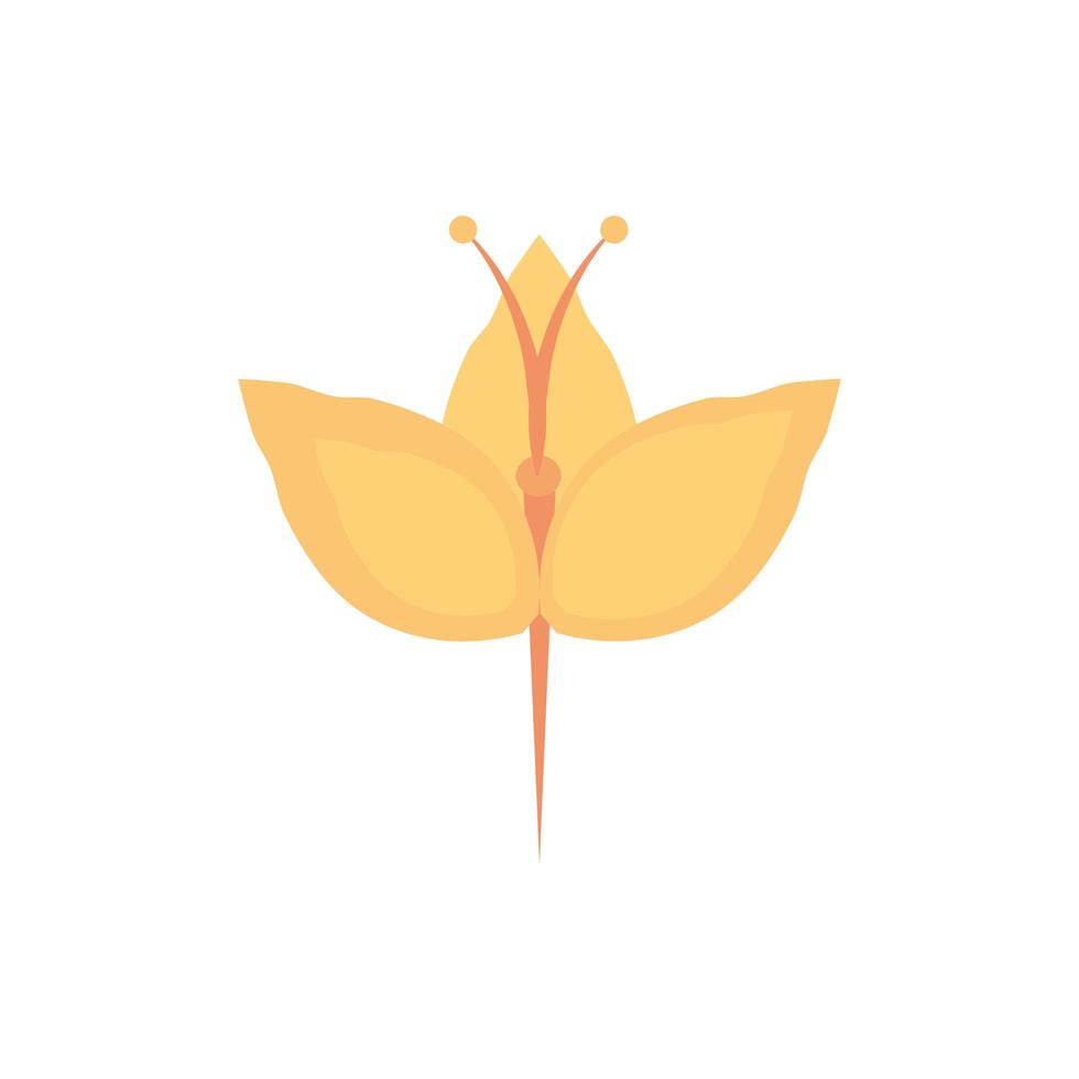 icono botánico floral natural flor amarilla vector