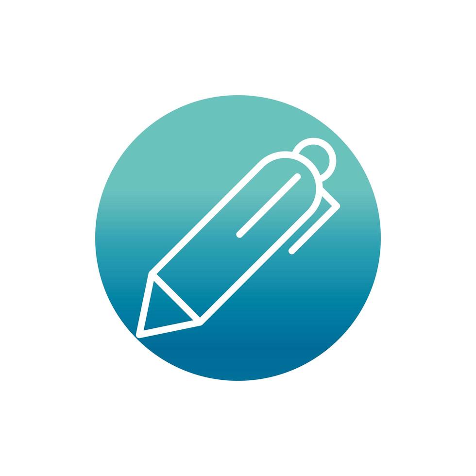 office pen stationery supply block gradient style icon vector