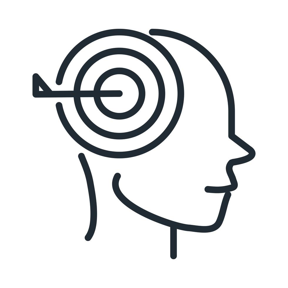 alzheimers disease neurological brain concentration line style icon vector