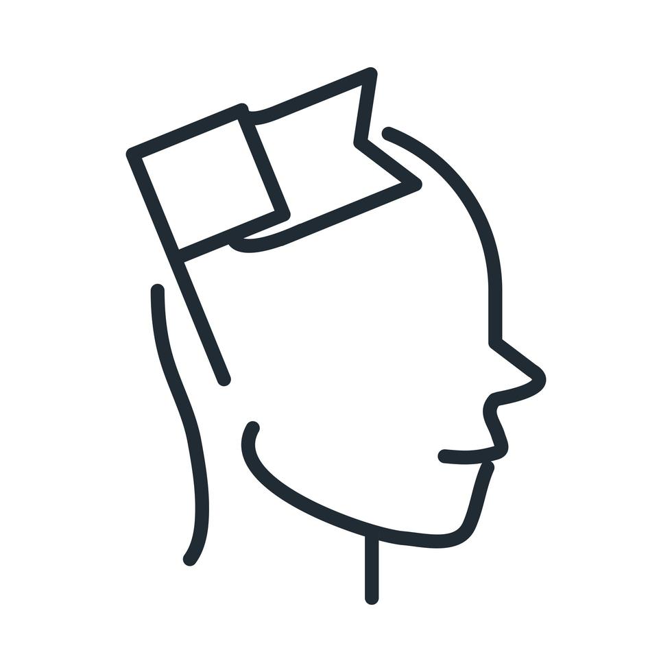 alzheimers disease neurological brain neurocognitive deficits line style icon vector