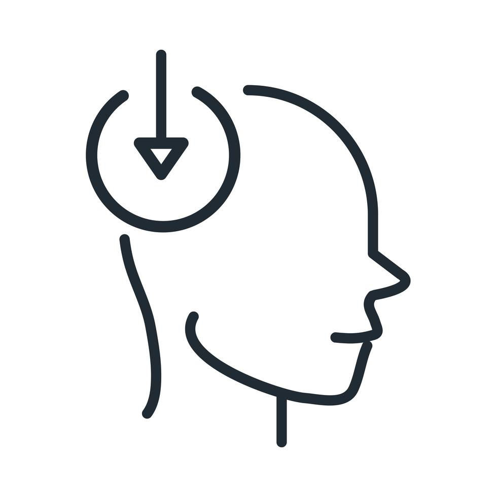 alzheimers disease neurological brain damaged line style icon vector
