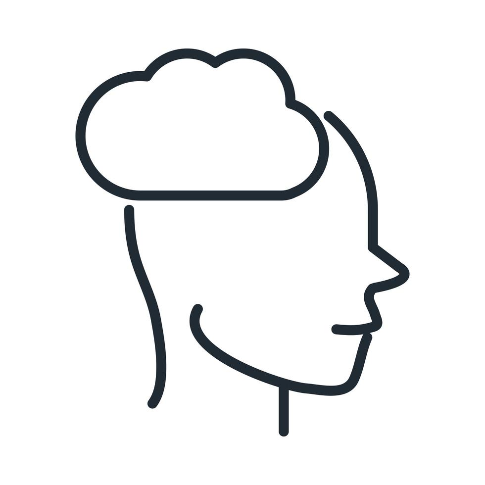 alzheimers disease neurological brain thinking line style icon vector