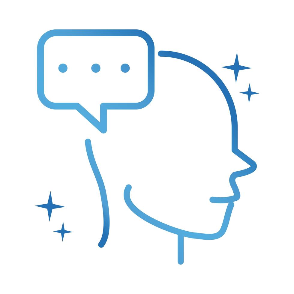 alzheimers disease neurological brain talk bubble gradient line icon vector