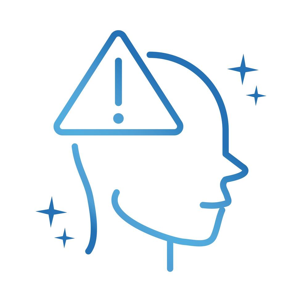 alzheimers disease neurological brain warning gradient line icon vector