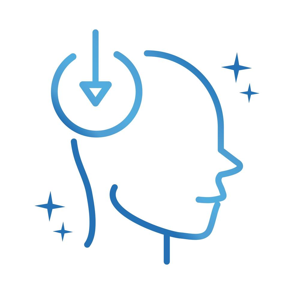 alzheimers disease neurological brain damaged gradient line icon vector
