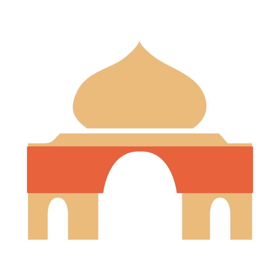 temple sacred place ramadan arabic islamic celebration tone color icon vector