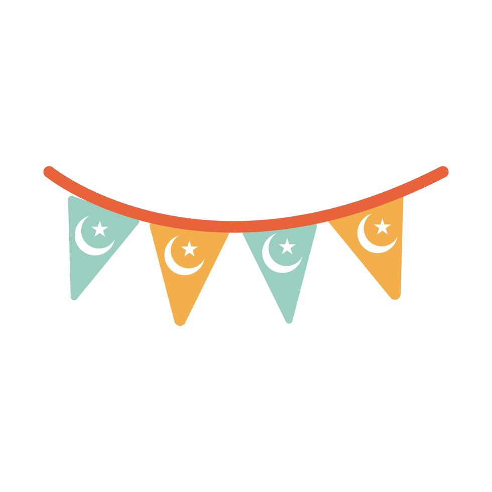 pennants decoration ramadan arabic islamic celebration tone color icon vector
