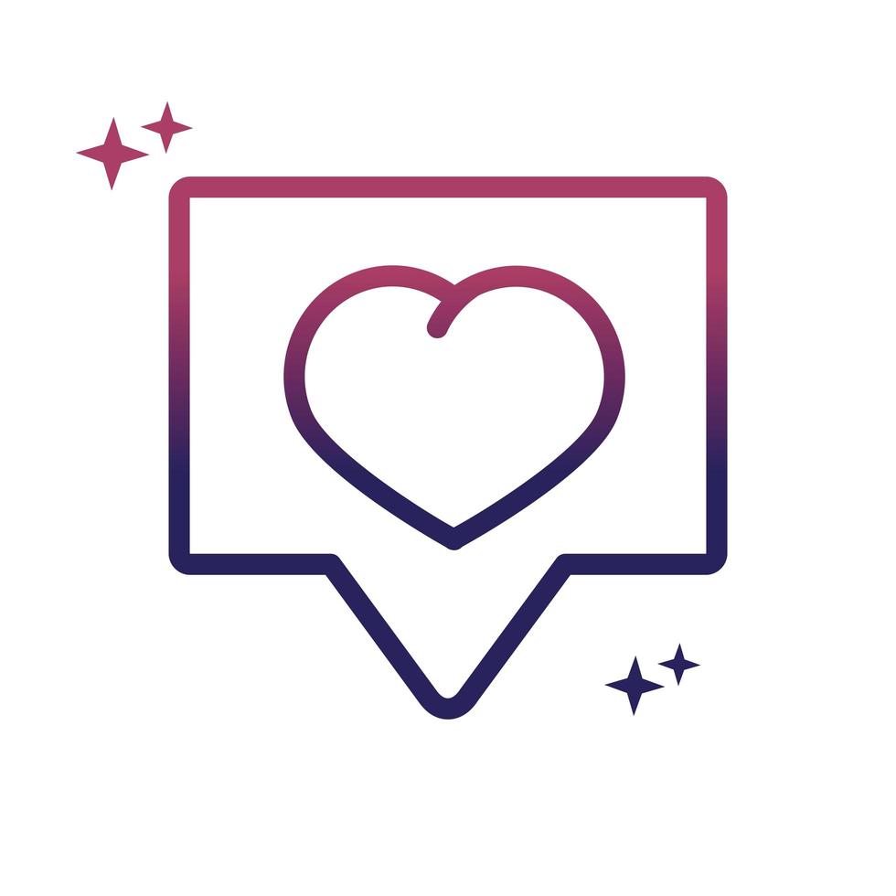 love heart speech bubble social media gradient style icon vector