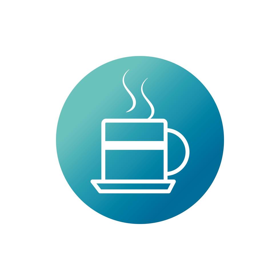 office hot coffee cup breakfast block gradient style icon vector