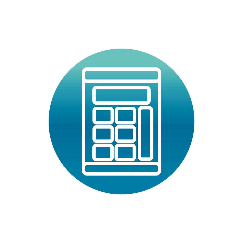 office calculator finance economy stationery supply block gradient style icon vector