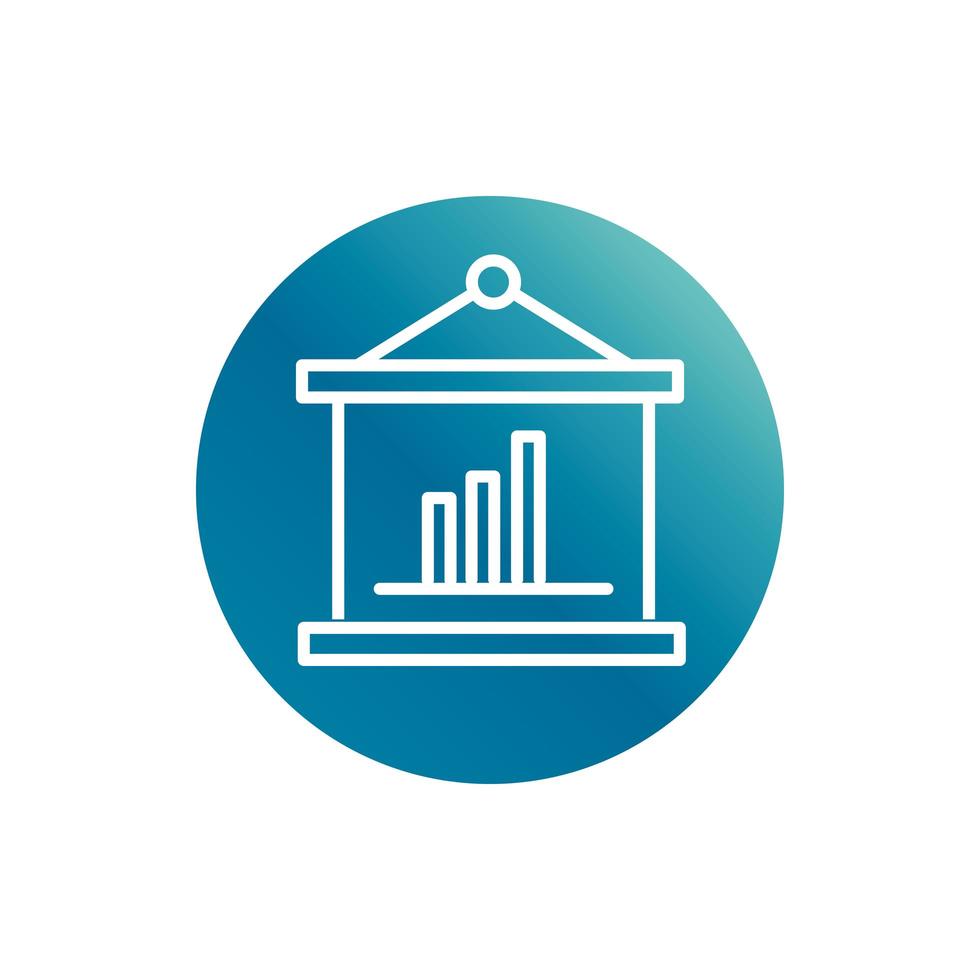 office presentation report diagram financial supply block gradient style icon vector