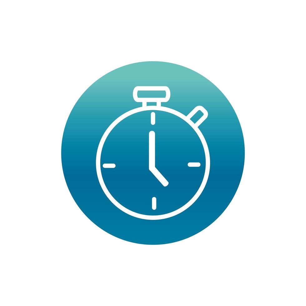 oficina cronómetro temporizador reloj bloque de suministro icono de estilo degradado vector