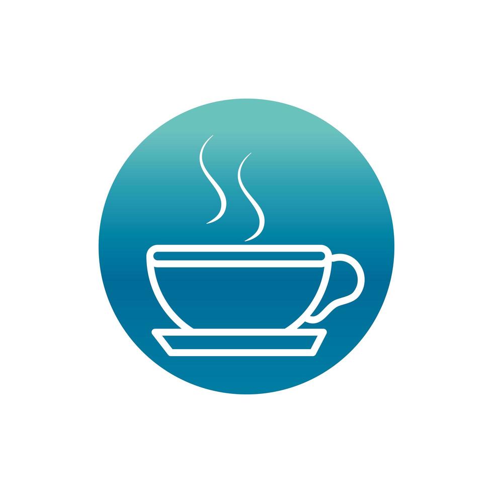 office hot coffee cup breakfast block gradient style icon vector