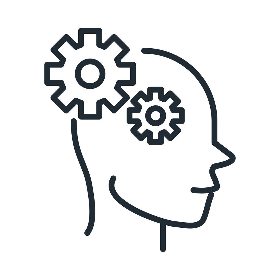alzheimers disease neurological brain cognition line style icon vector