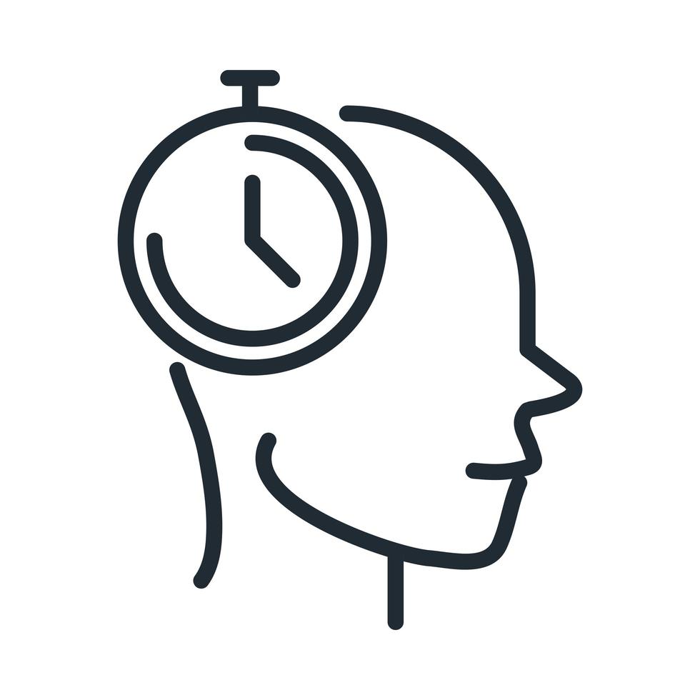 alzheimers disease neurological brain time line style icon vector