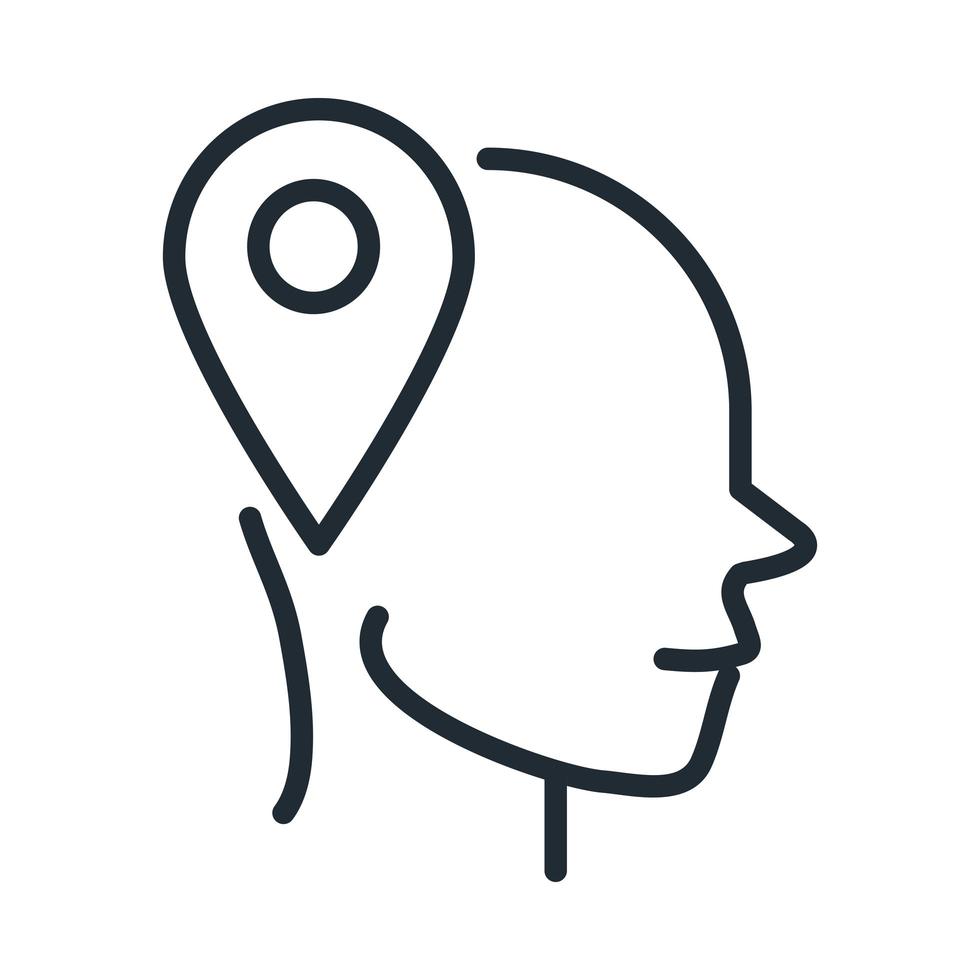 alzheimers disease neurological brain confusion location line style icon vector