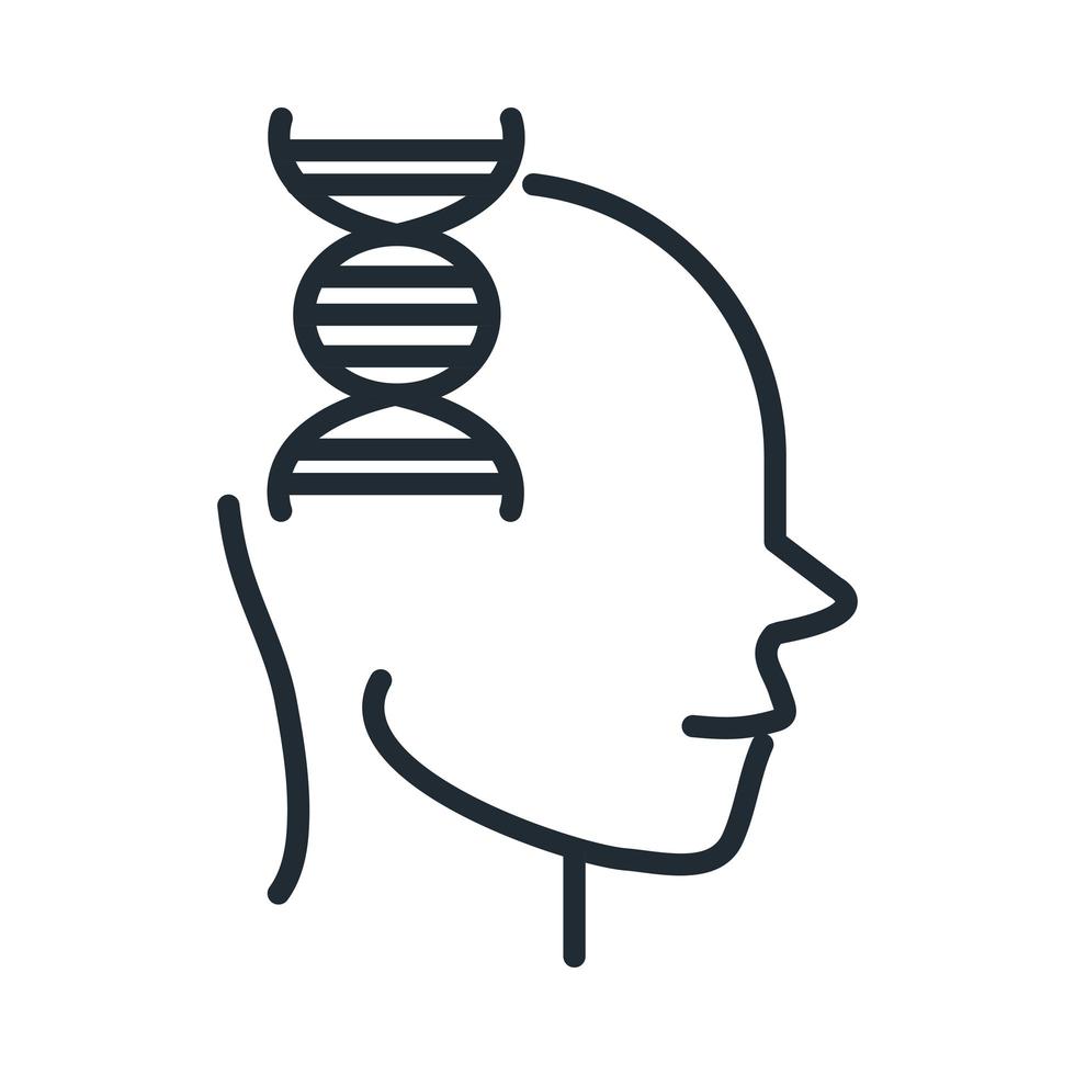 alzheimers disease neurological brain genetic line style icon vector