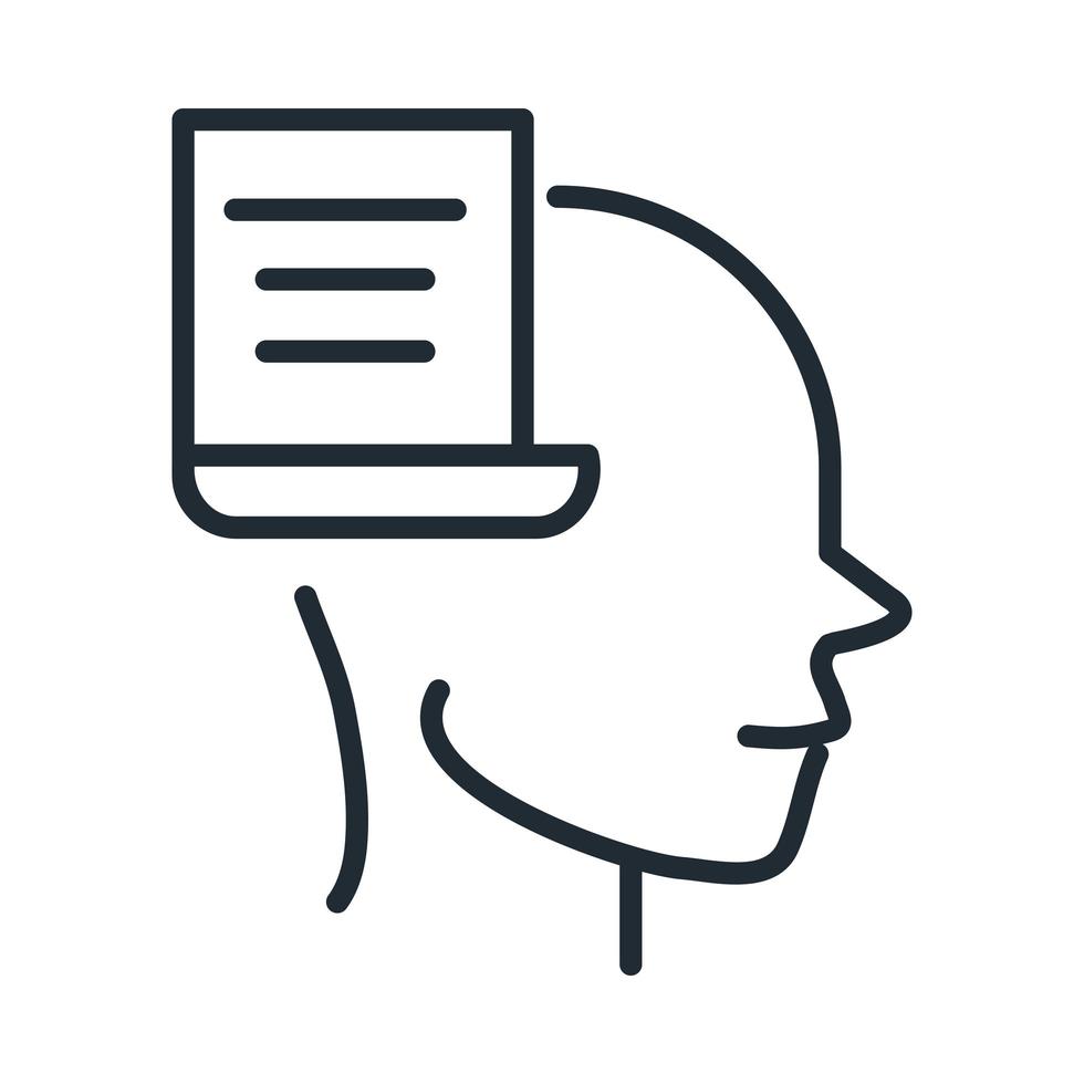 alzheimers disease neurological brain difficulty planning line style icon vector