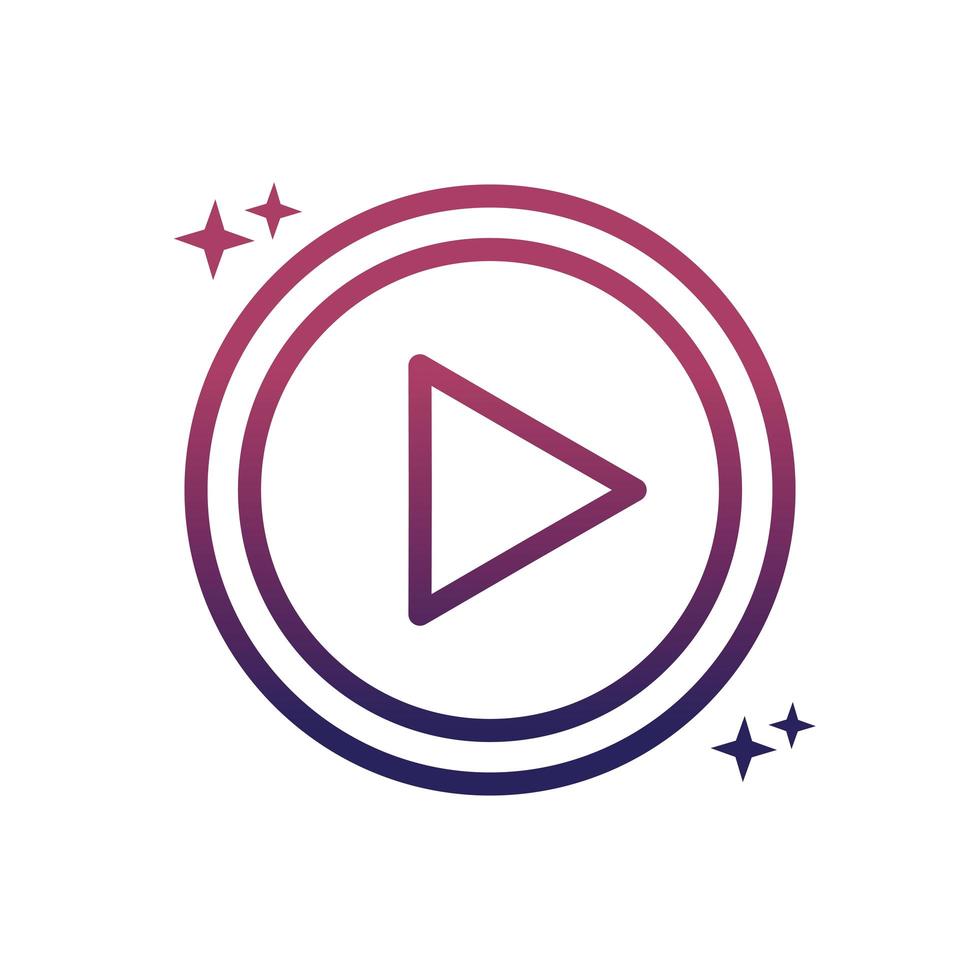 video player button social media gradient style icon vector