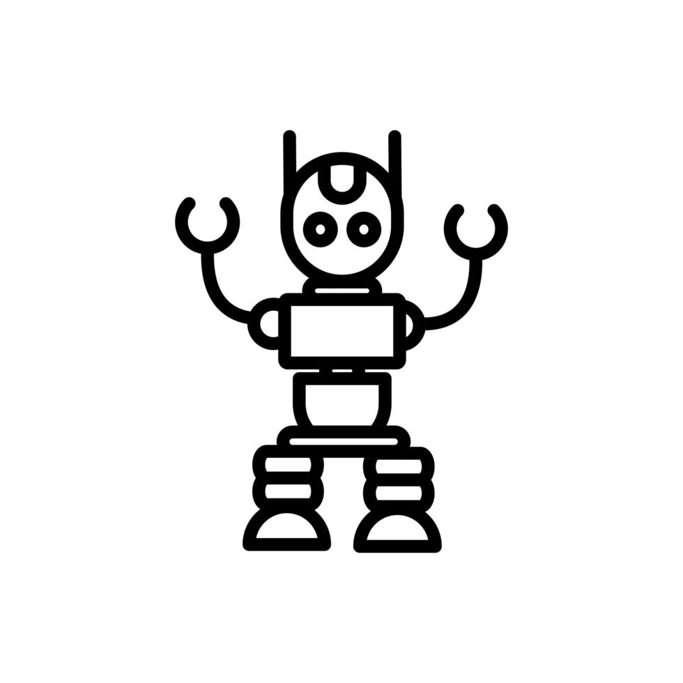 robot avatar tecnología máquina artificial diseño lineal vector