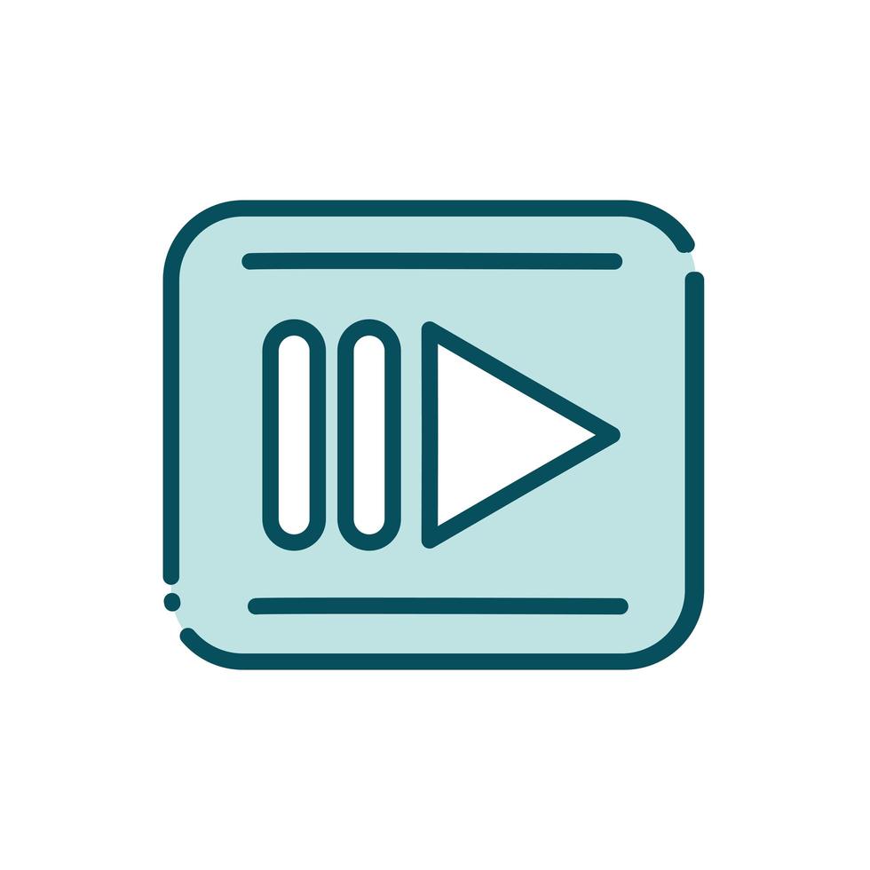 rec video player button social media line and fill vector