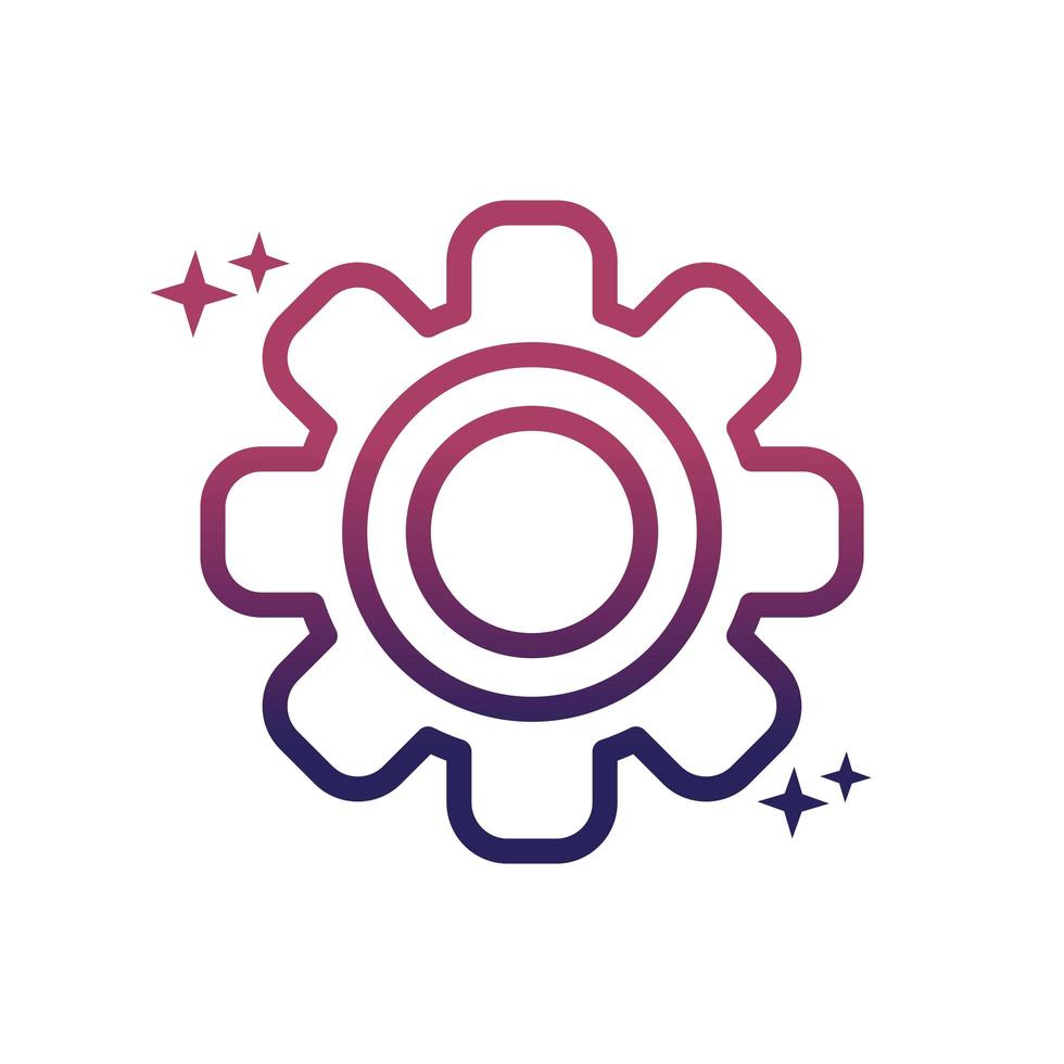 setting cogwheel social media gradient style icon vector