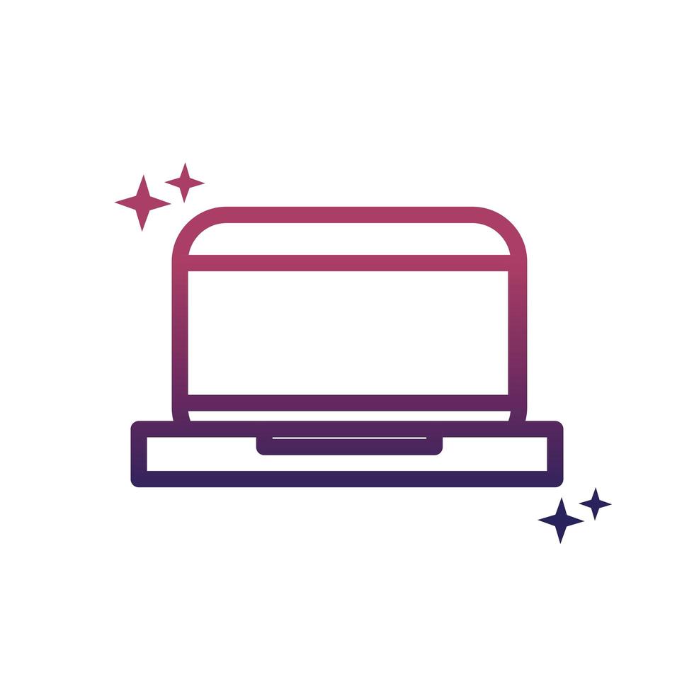 laptop computer technology social media gradient style icon vector