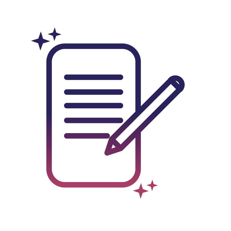 document pen writing social media gradient style icon vector