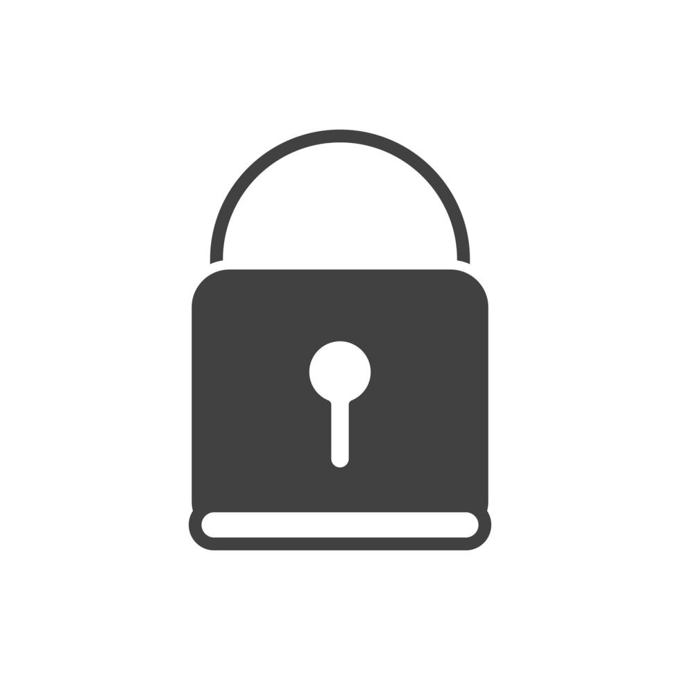 office padlock security protection supply silhouette on white background vector