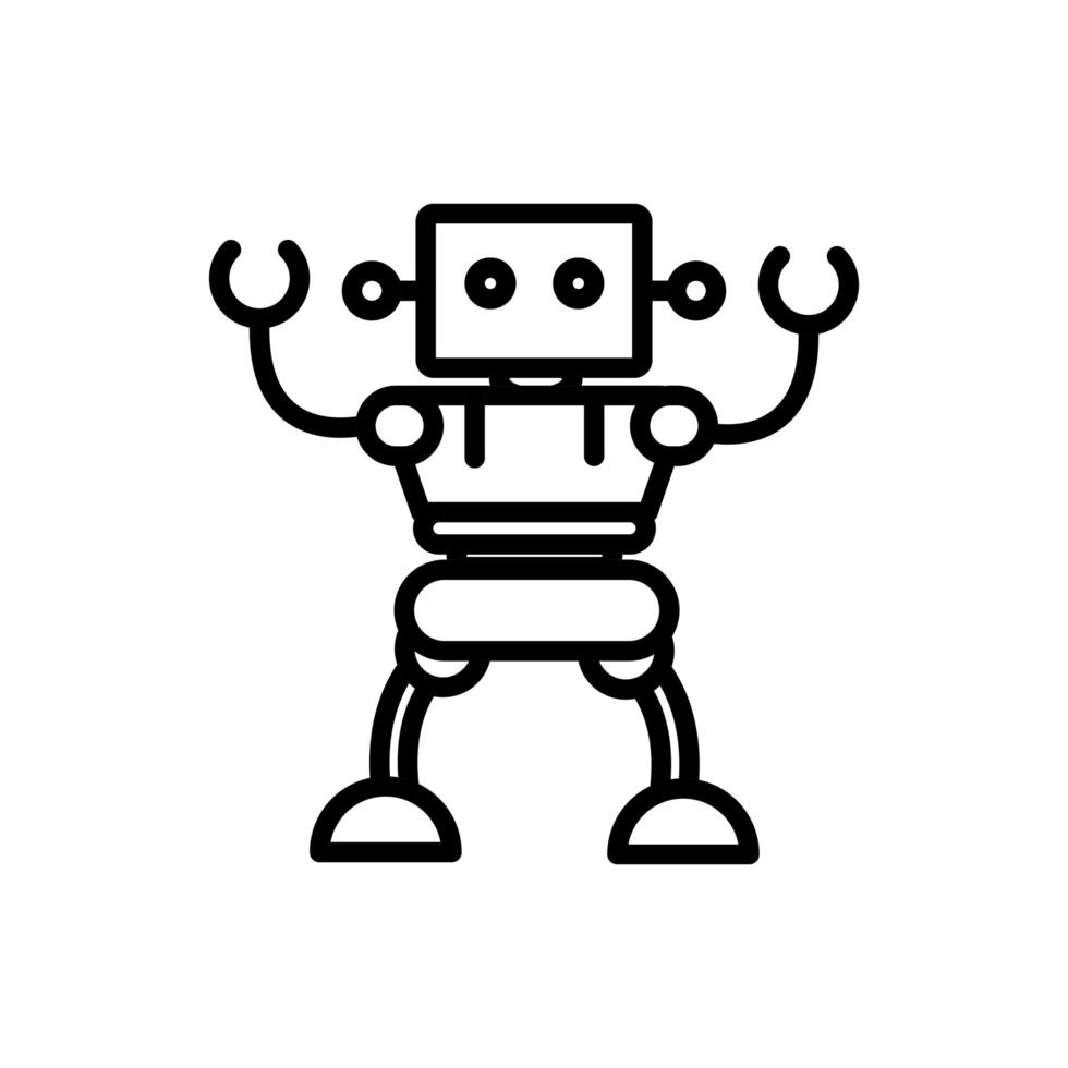 robot cybernetic technology artificial machine linear design vector