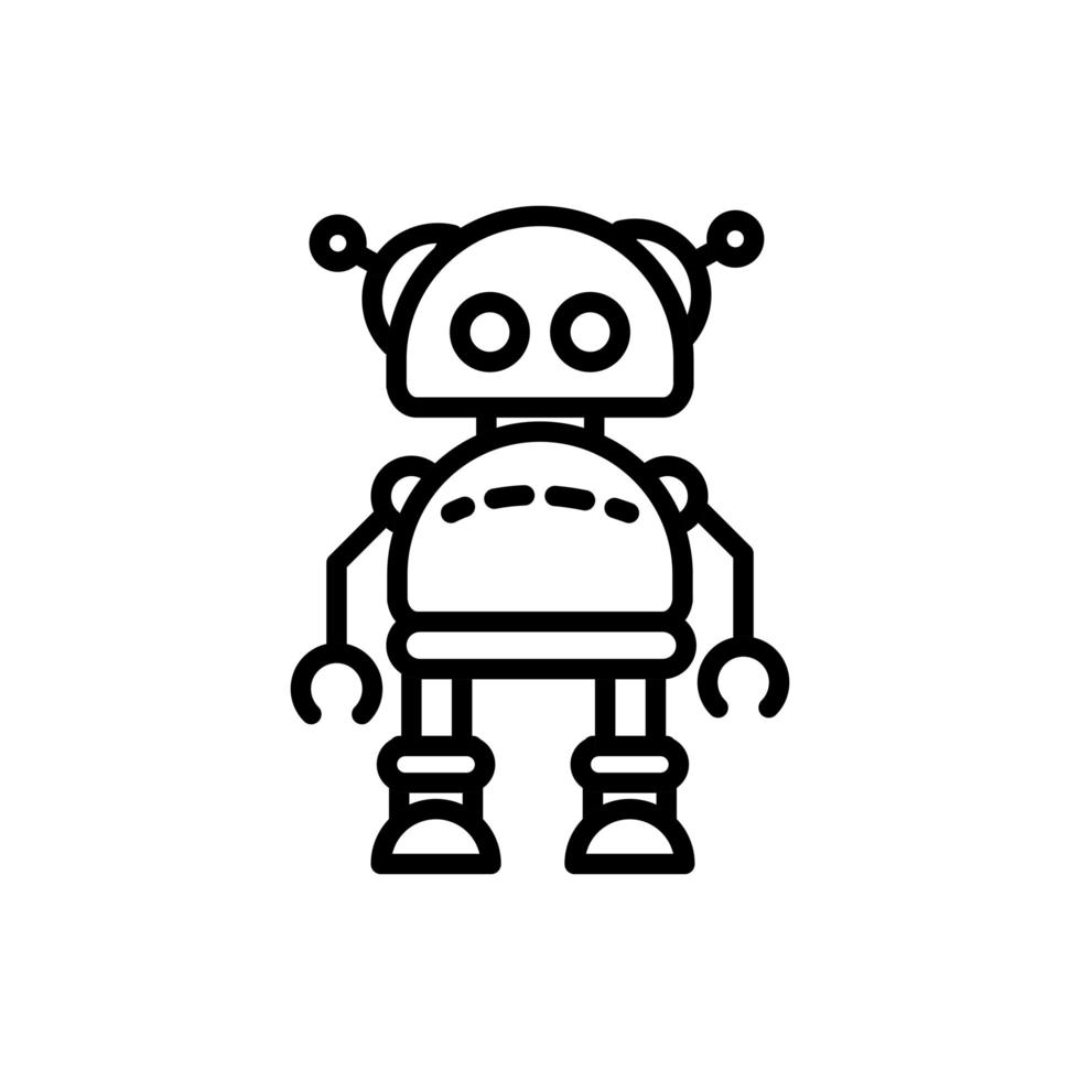 robot mascot mechanical technology artificial linear design vector