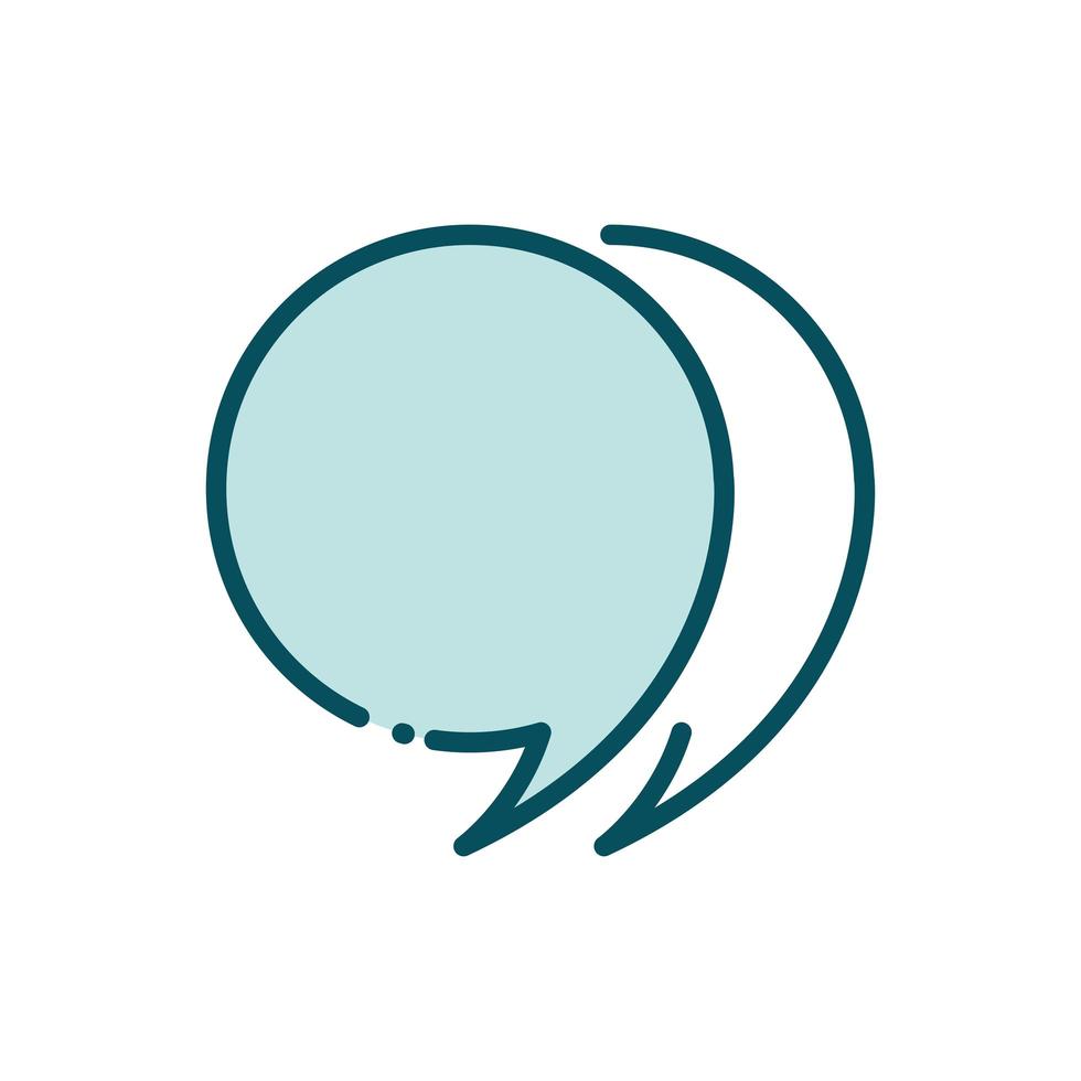 speech bubble chat social media line and fill vector
