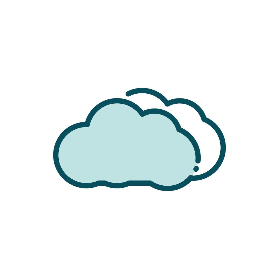 cloud computing social media line and fill vector