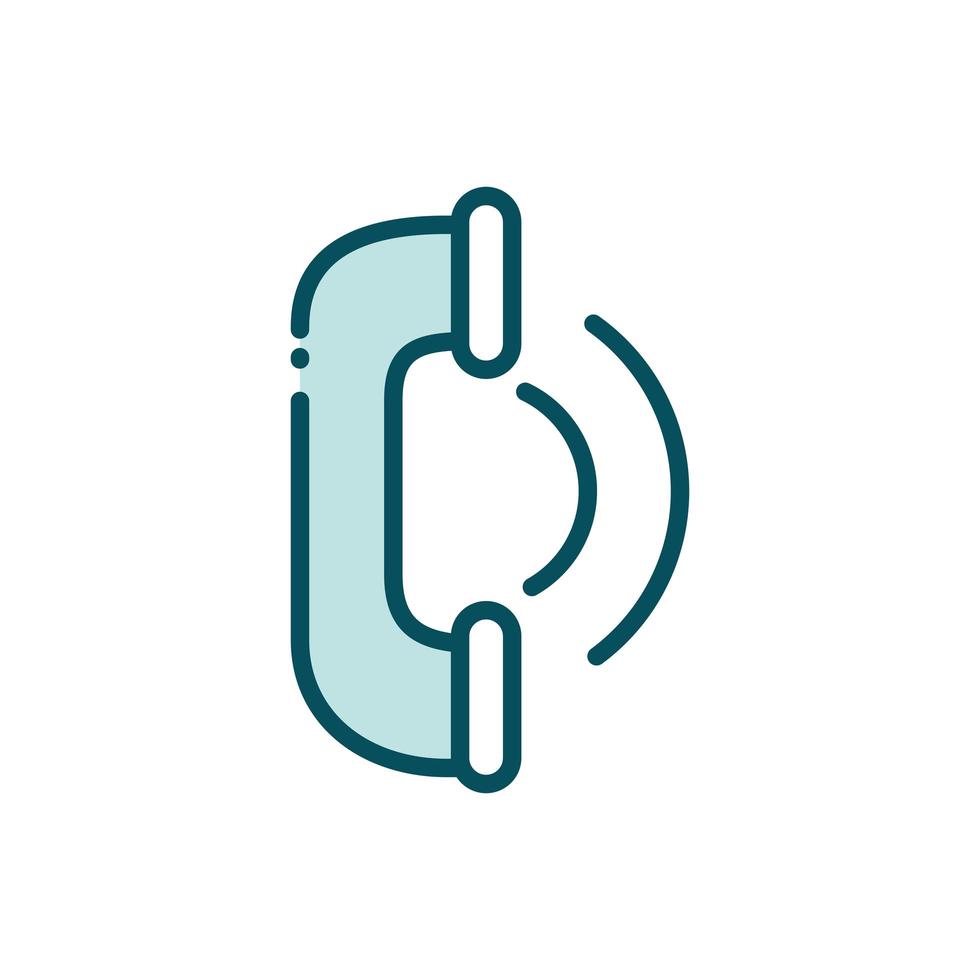 telephone center service helpline social media line and fill vector