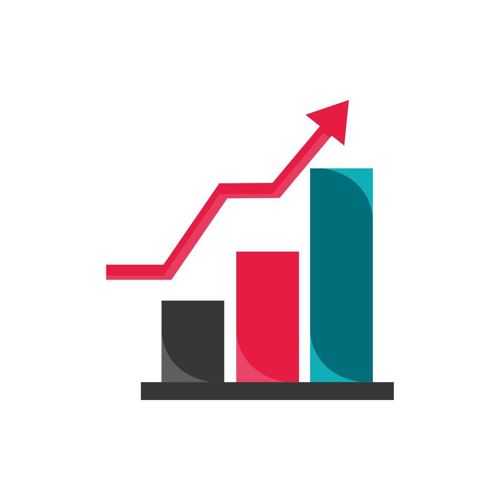 growth chart arrow economy money business finance vector