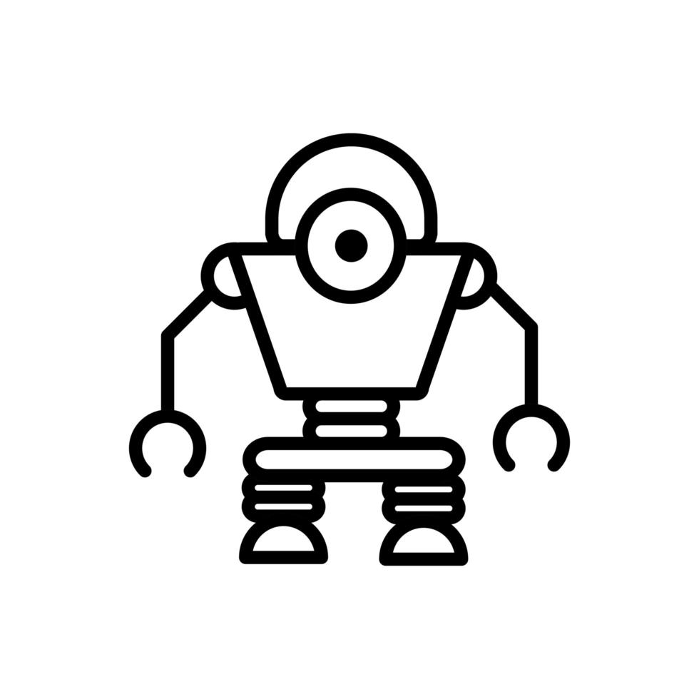 robot android technology character artificial machine linear design vector