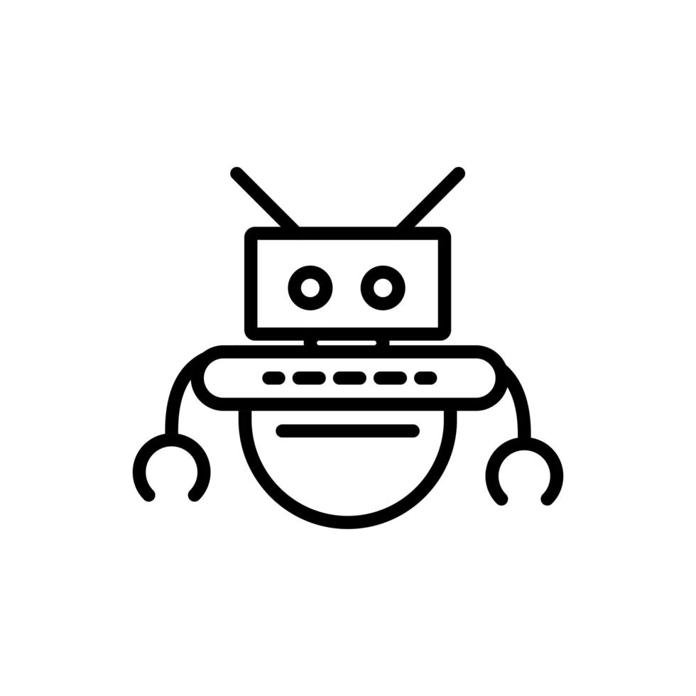 robot cyber technology character artificial machine linear design vector