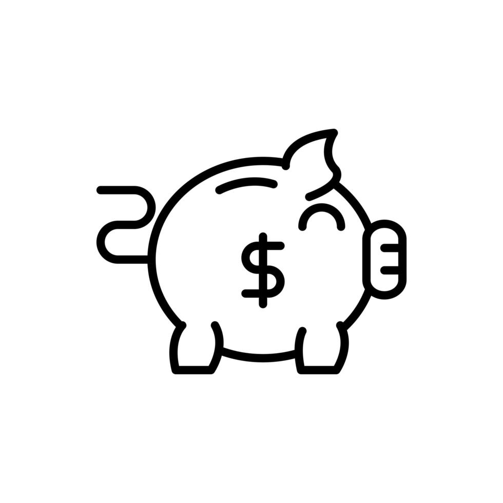 piggy bank coin bank business cash money line design vector