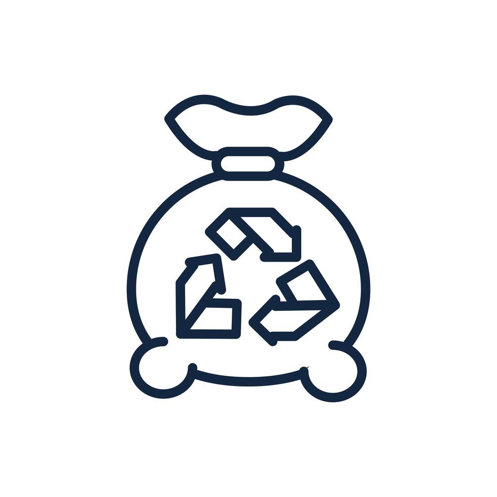 garbage bag recycle ecology environment icon linear vector