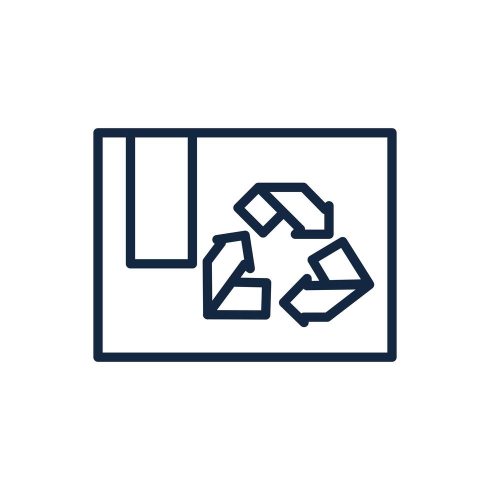 recycle cardboard box ecology environment icon linear vector