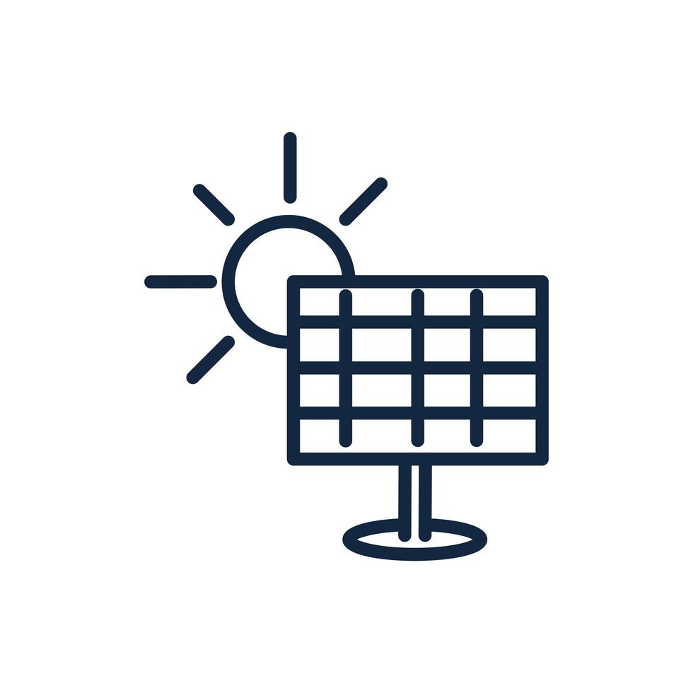 solar panel sun energy ecology environment icon linear vector