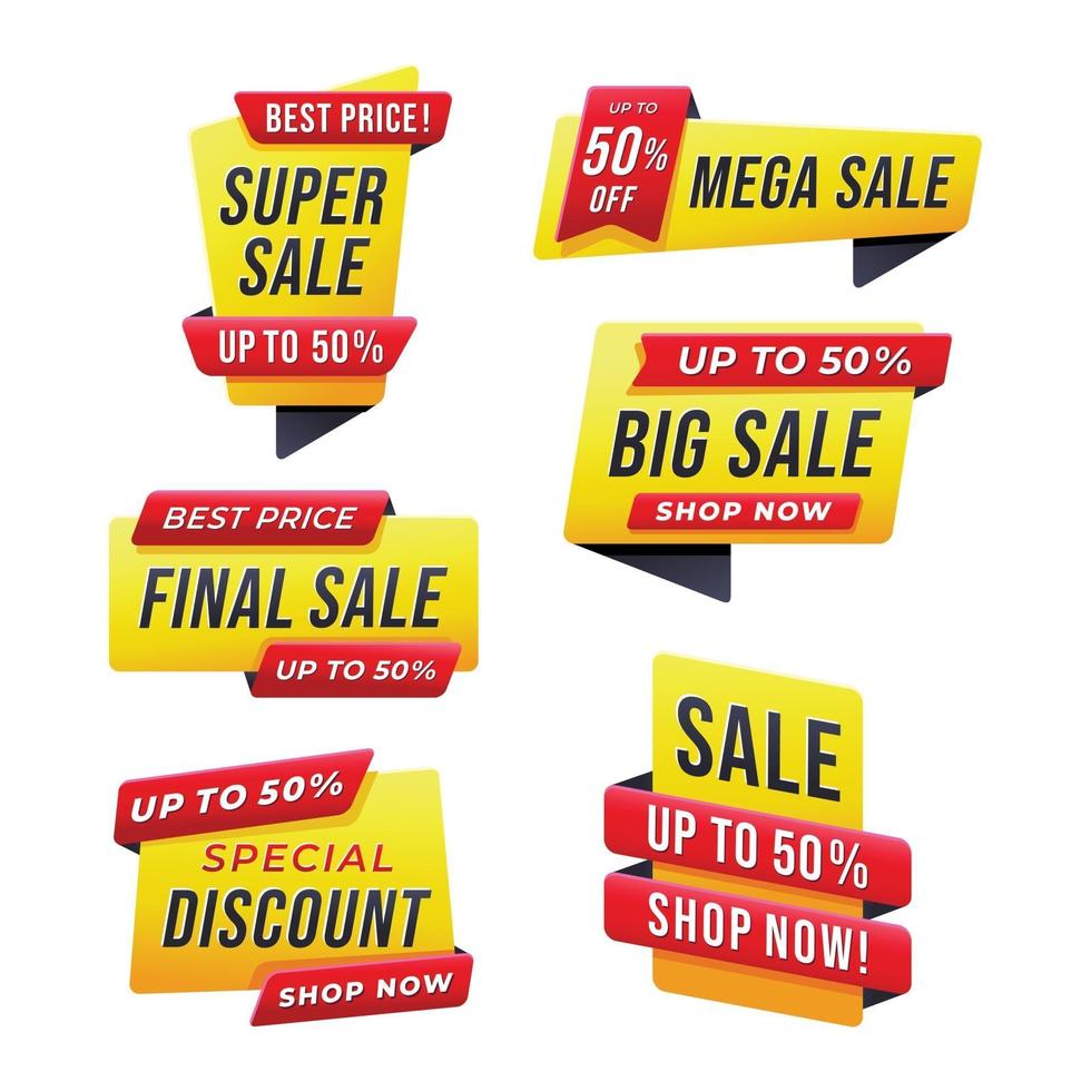 Gold and Red Sale Sticker vector