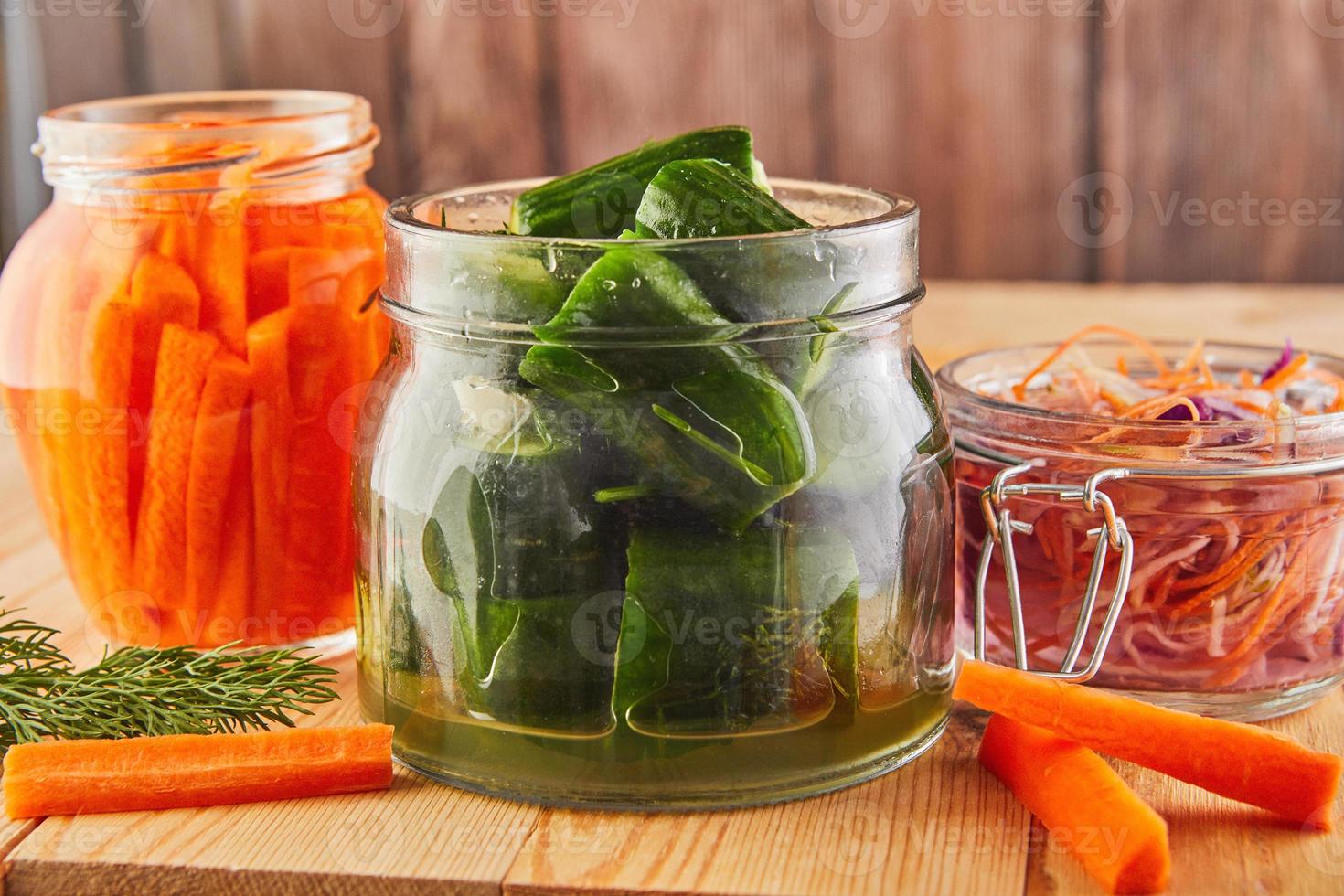 Fermented preserved vegetarian food concept photo