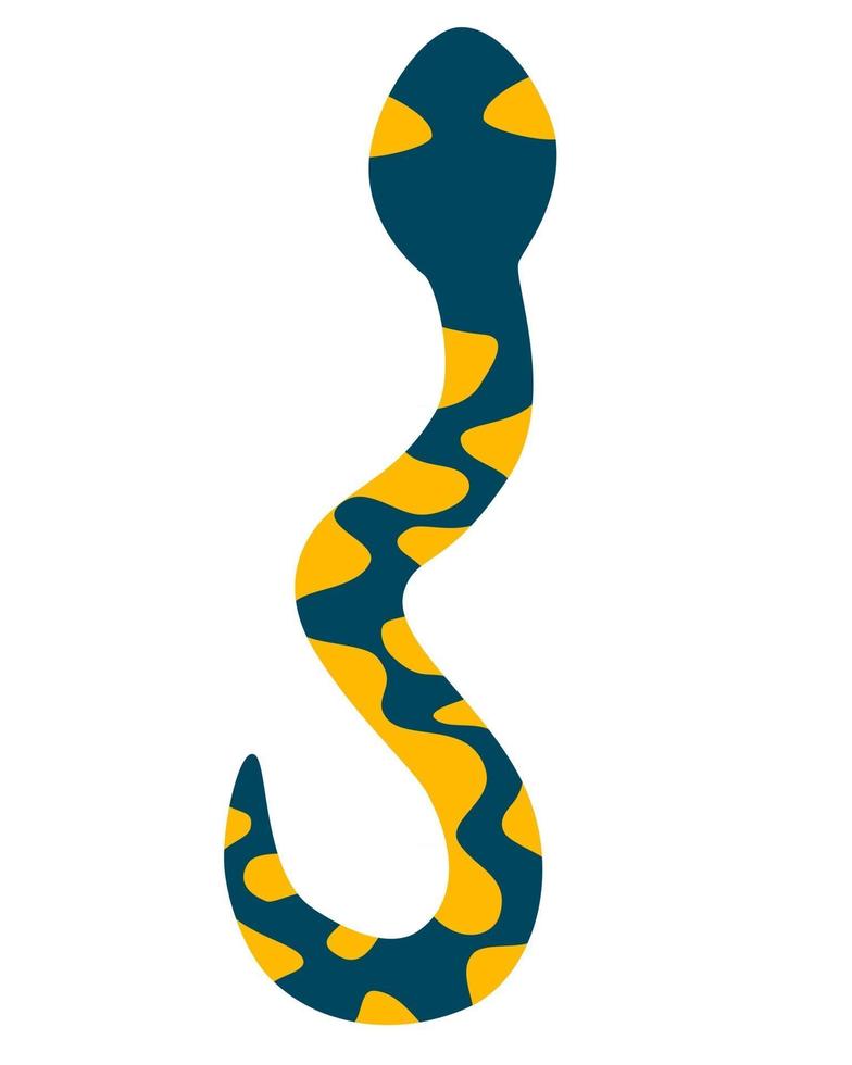 Snake Halloween and Floral design Botanical element Silhouette snake Minimal snakes for logo tattoo Vector flat illustration