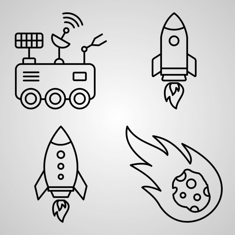 Space Line Icon Set Collection of Vector Symbol in Trendy Outline Style