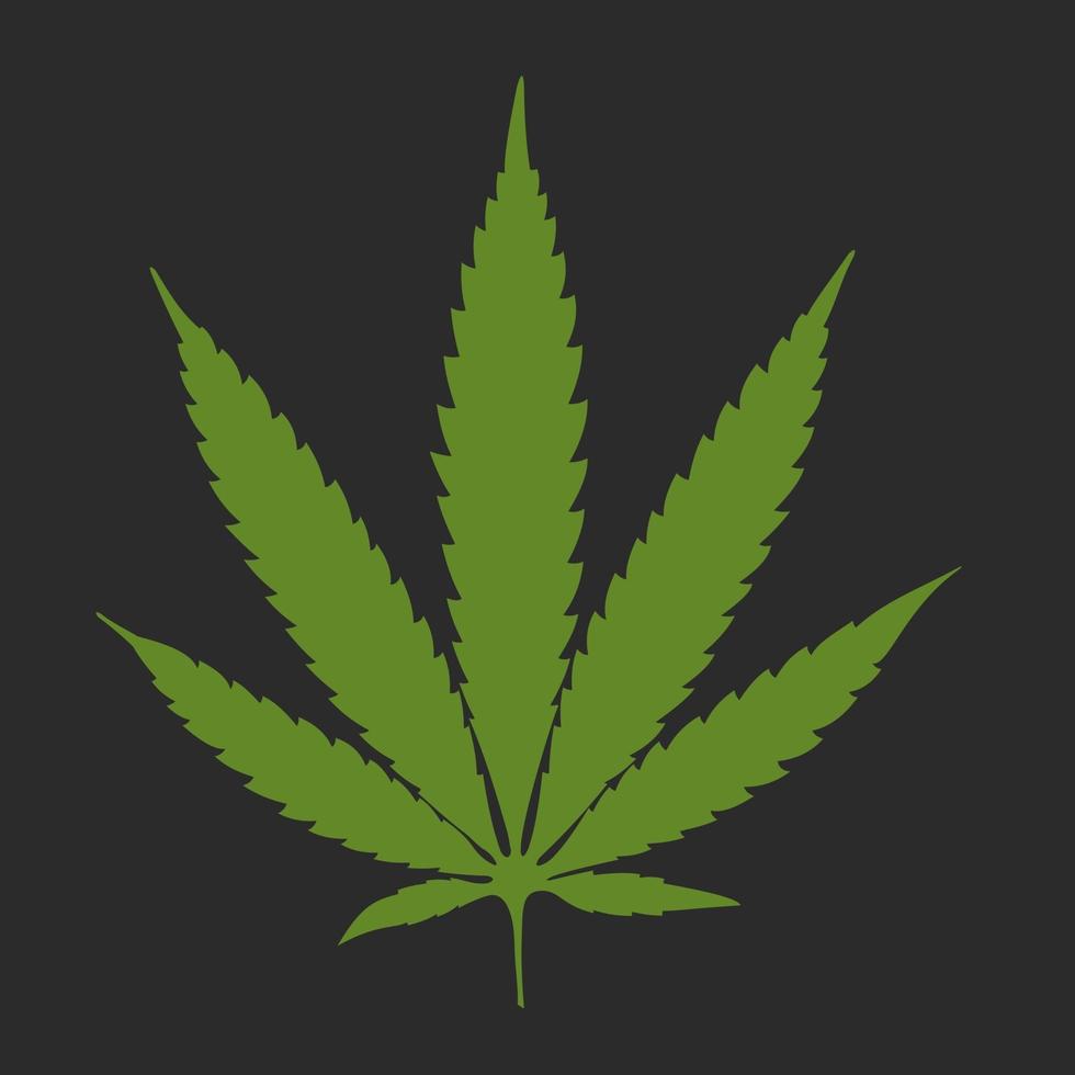 Cannabis leaf green vector