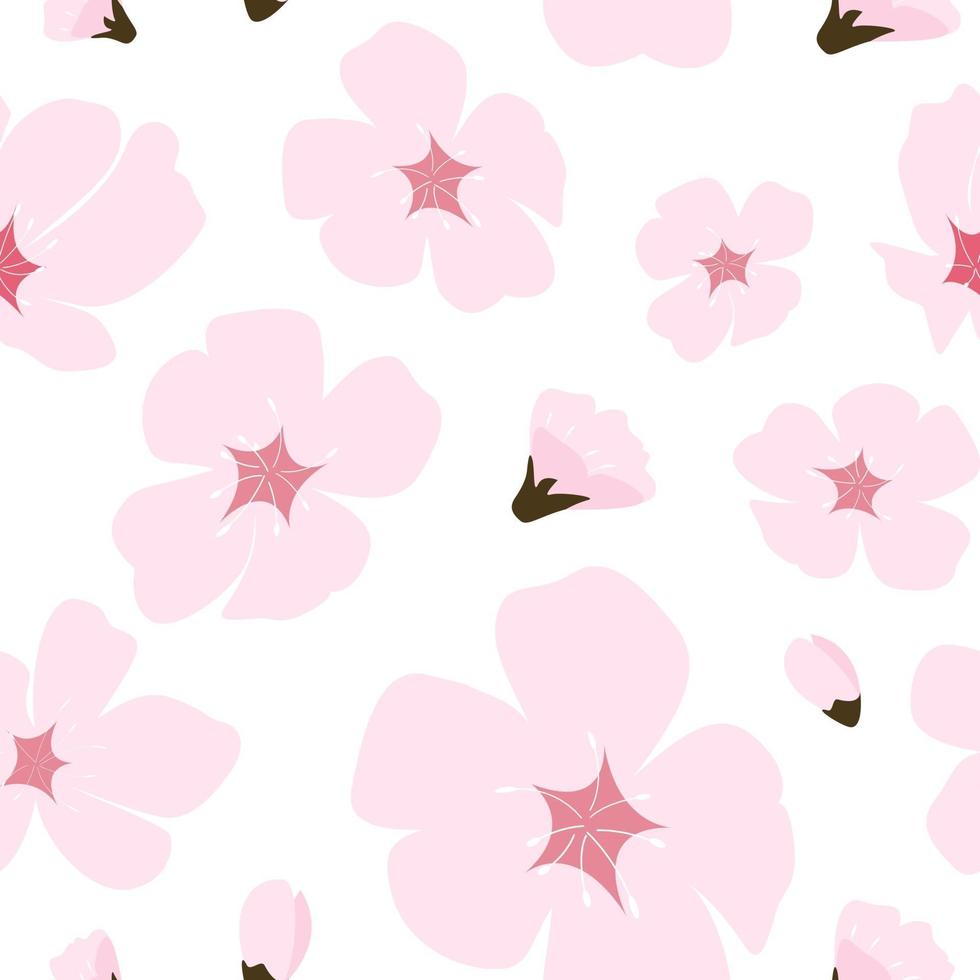 Abstract Floral Sakura Flower Japanese Natural Seamless Pattern Background Vector Illustration