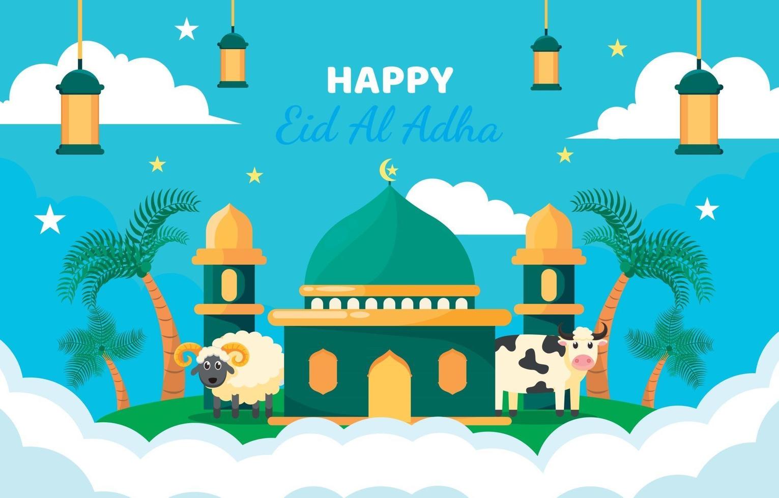 concepto de celebración de eid adha vector